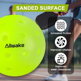 Allwake 3 Pack Pickleball Balls | Crack-Resistant | 40 Holes Pickle Balls | High Bounce | Perfectly Balanced | Durable Pickleballs for Indoor Play & Outdoor Courts