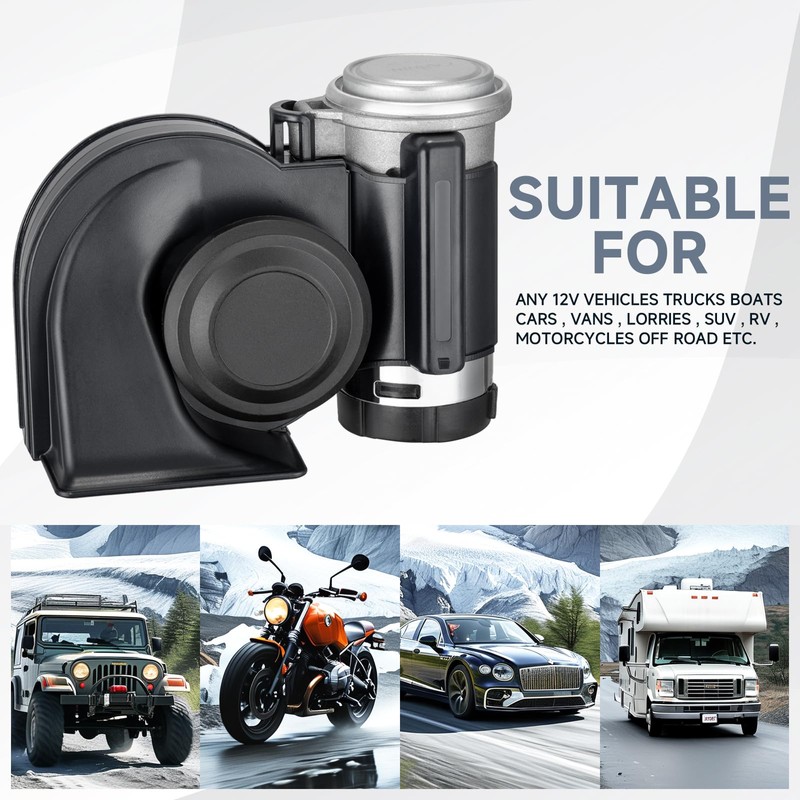 Car Horn Kit with Button, 12v Air Horn for Car