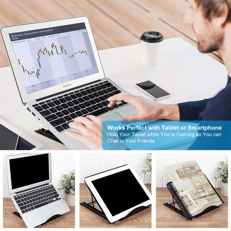BauTangLe Laptop-Stand-Adjustable-Holder-Portable-Riser-for-Macbook-Desk, Upgraded Sturdy Laptop(10"-15.6") Stand, for i(Mac) / Laptop/Notebook/Tablet/Smartphone