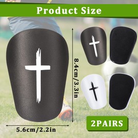 2 Pairs Black & White Cross Shin Guards Soccer Extra Mini Shins Guard 3 x2 Inch Small Shin Guards Comfortable Light Shin Pads Ultra Miniature Shins Guard Soccer for Men Women Adults Teenagers