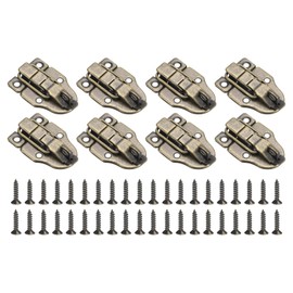 sourcing map 8 Pcs Duck-Billed Hasp Lock, 60 x 40mm Retro Box Toggle Latch Metal Buckle Hasp Clasp with Padlock Hole with Screws for Jewelry Box Suitcase Toolbox Wooden Case, Bronze