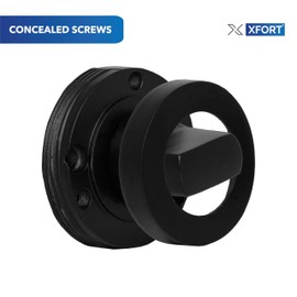 XFORT Matt Black Thumb Turn and Release Set, Bathroom Thumb Twist Lock, Ideal for Internal Wooden Bathroom and Toilet Doors.