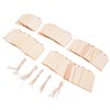 50pcs Wood Pieces DIY Natural Rustic Unfinished Wood with Hemp