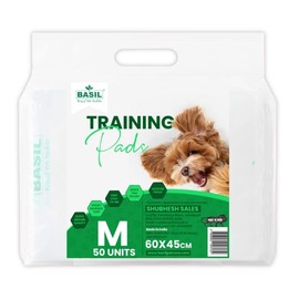 BASIL Dog Training Pads 50 Count – 17.7x23.6 Inch Heavy-Duty Absorbent Puppy & Cat Pee Pads, Leak-Proof Potty Pads for Training, Housebreaking & Indoor Use