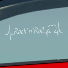 Hellweg Druckerei Car Sticker Rock 'n' Roll Pulse Heartbeat Fun Sticker Rear Window Sticker Car Sticker