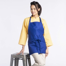 Uncommon Threads mens Adjustable 3 Pocket Restaurant Bib Apron, Royal, One Size US