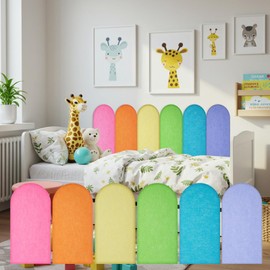 Jetec 6 Pcs Felt Wall Padding for Kids Anti Collision 3D 15.75 x 7.87 x 0.35 Inch Peel and Stick Self-Adhesive Protective Wall Panel Headboard Upholstered for Autism Playroom Nursery(Multiple)