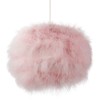 Modern and Distinctive Small Real Pink Fluffy Feather Decorated Pendant