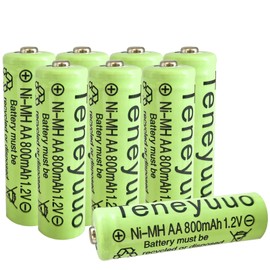 Teneyuuo 8 Pack Rechargable Solar Batteries AA 1.2V 800mAh NI-MH Pre-Charged Double A Battery for Landscaping Light, Outdoor Solar Flowers Ligths