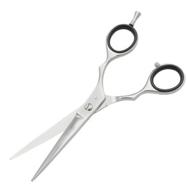 J2 Japanese Steel Barber Hair Cutting Scissors Shears Tempered Stainless Razor Sharp Mustache Haircut Hairdresser (6 inch, Silver Shine)