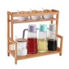 Ufine 2 Tier Bamboo Spice Rack Organizer Kitchen Countertop Storage
