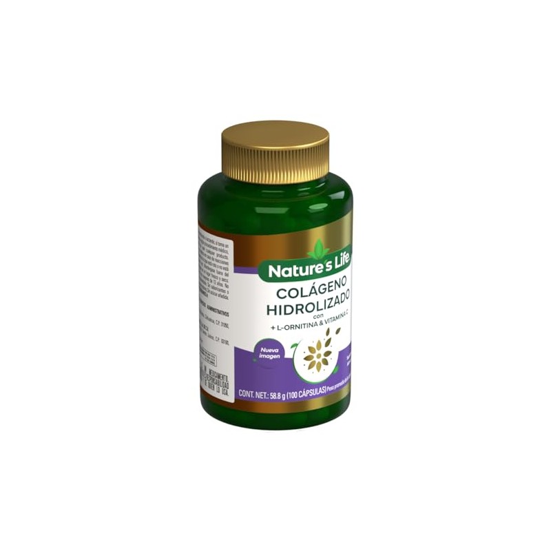 Nature Life Colágeno Hidrolizado Puro Ornitina Vitamina Suplemento Alimenticio Piel