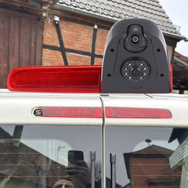 Auto Third Brake Light Double Lens Dual Rear View Camera Replacement for VW Multivan T5 T6 Transporter Caravelle OEM: 7E0945097C, 7E0945097F, 7E0945097J, 7E2945097, 7H0945097