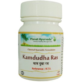 Planet Ayurveda Kamdudha Ras - Classical Ayurvedic Herbo-Mineral Preparation - 2 Bottles (Each 30 Tablets, 5g) (in USA)