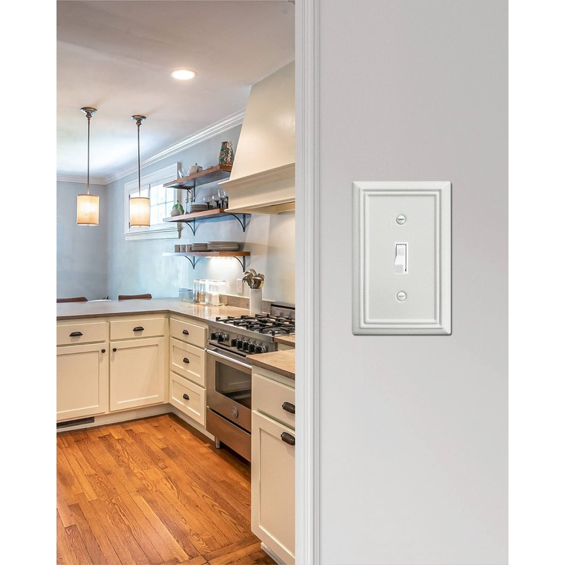 ZILLSEA 4-Pack Single Toggle Wall Plate, Metal Light Switch Cover,