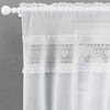 Tyrone Textiles Lucy Embroidered Heart White Kitchen Window Set Curtain