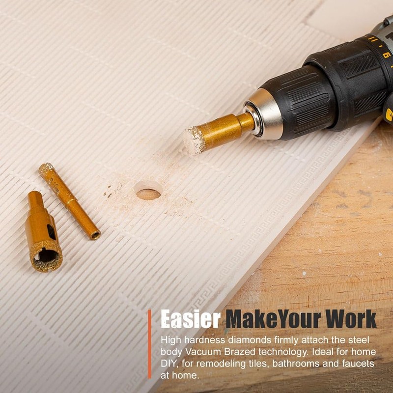 xelea Diamond Hole Saw Kit Tile Core Drill Bits Set