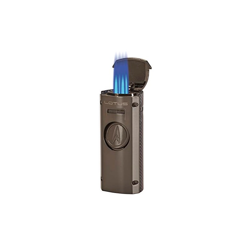 Lotus Minister Table Cigar Lighter with Quad Wind-Resistant Torch Flames,