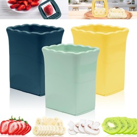 DASZERX® 3-PCS Cup Slicer Strawberry Slicer- Cup Fruit Slicer, Egg Slicer, Banana Slicer- Quickly Making Fruit - Creative Kitchen Gadget