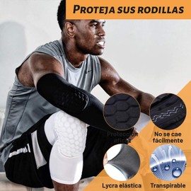 QMCZLA - 2Par Rodilleras Deportivas - Blanco y Negro Rodilleras Elásticas Antideslizantes esponja gruesa Rodilleras de Soporte Transpirables Protege tus Rodillas Ideal para Actividades Deportivas (S)