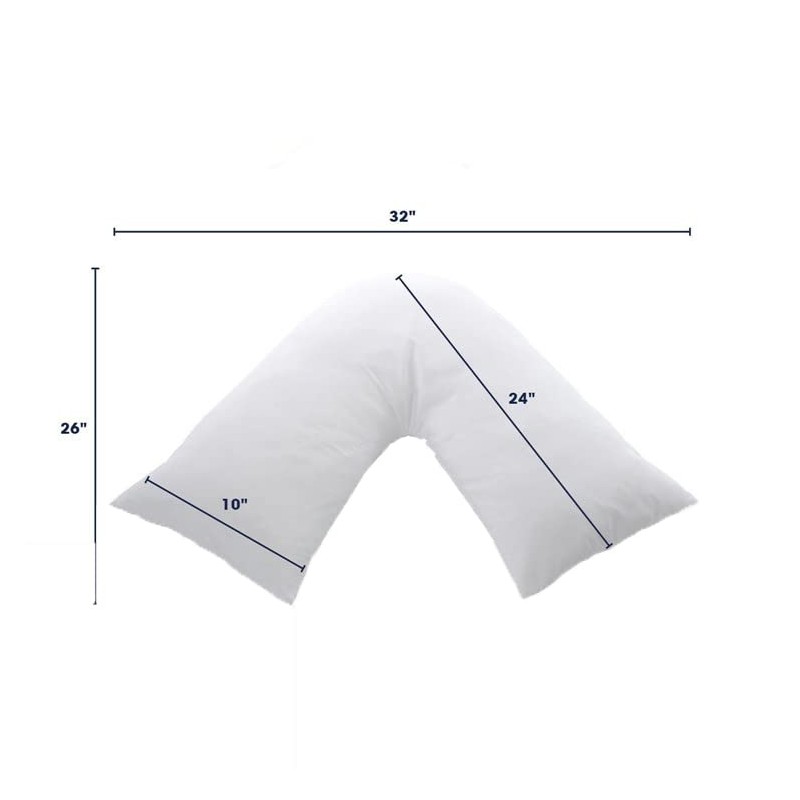 Soft Support V Pillow with Microfiber Pillowcase Hollowfibre/Polyester V Pillow