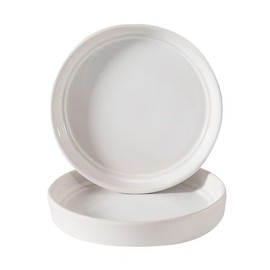 Docrin 2 Pack of 5.2 Inch White Ceramic Plant Saucer,Indoor & Outdoor Universal Drainage Tray,Durable & Thick Glazed Pot Base Water Tray