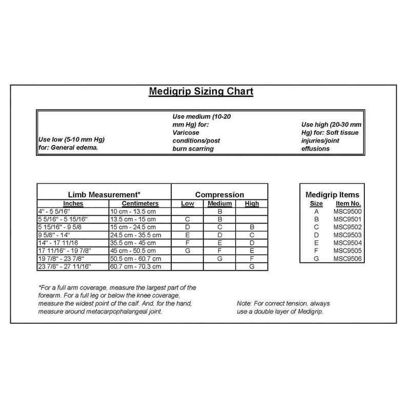 Medline Medigrip Elastic Latex Tubular Bandages, Size A, 1.75" W