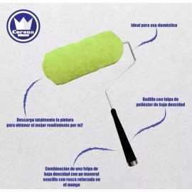 Corona Rodillo Liso 3/8x9 Inch + Rodillo Rugoso 3/4x9 Inch Corona