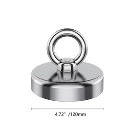 Heavy Duty Fishing Magnet - 1100 lb Pull, Large 4.72' Rare Earth Neodymium Magnet for Tag, Lifting and Pick Up