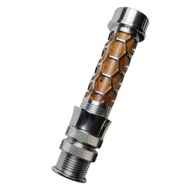 olde fly shop FLY ROD REEL SEAT SILVER ANODIZED ALUMINUM WINDOW BRAIDED, BURLED WOOD  SPACER