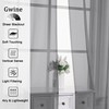 Gwine Charcoal Grey Sheer Kitchen Curtains 36 Inch Length, Light