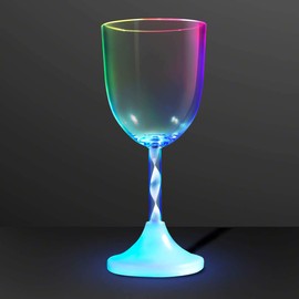 Light Up Wine Glass with Long Spiral Stem (Set of 4)