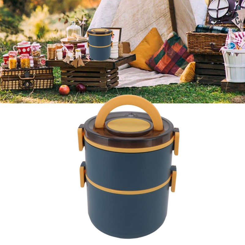 Stackable Lunch Box 1600ml Dual Layers Stainless Steel BPA Free
