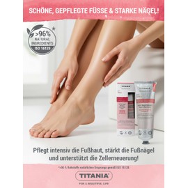TITANIA Foot & Nail Balm Supports Cell Renewal & Nail Strengthening with Shea Butter, Avocado Oil & Biotin, Vegan, Natural Cosmetics, Microplastic Formula, 100 ml