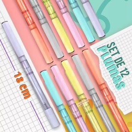 J.H. Company Set De 12 Pluma Con Atomizador Tinta De Gel Mayoreo