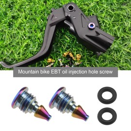 The Lord of the Tools 2Pcs Bicycle Bleed Screws for Lever Reservoir T25 Compatible with Magura EBT Bike Titanium Alloy Bolts Bicycle Fuel Tank Oil Filling Hole Screw Rainbow