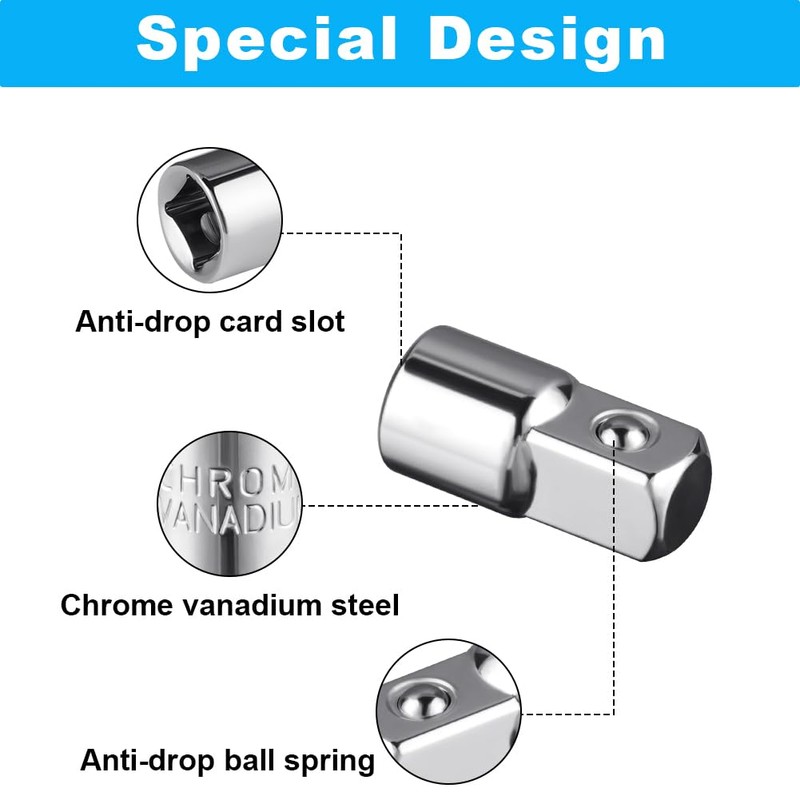 Flintronic Impact Socket Adapter Reducer, 1/2" Drive Twist Socket Set