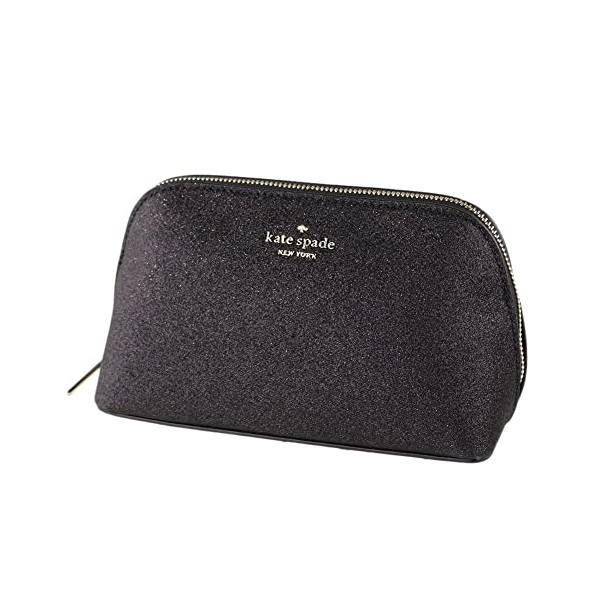 Kate Spade New York Shimmy Glitter Fabric Small Cosmetic Case (Black)