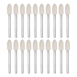 sourcing map 20pcs Wool Felt Mounted Mandrel Points 6mm Head 1/8 Inch Shank Conical Polishing Bits Burrs Felt Polishing Buffing Wheel for Rotary Tool