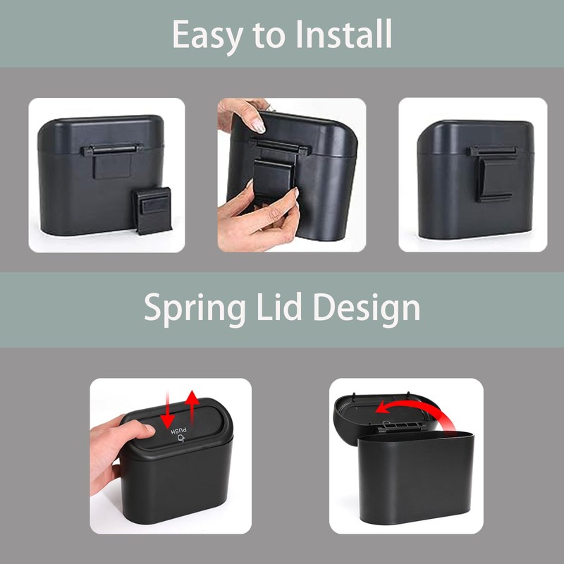 Jotia 2 Pack Car Trash Can with Lid and 60Pcs