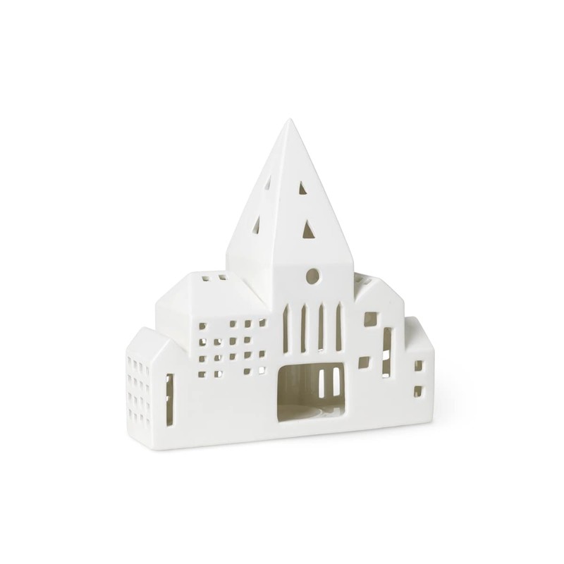 Kähler City Urbania Light House Ceramic Architectural Clear Silhouette Blue