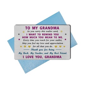 EE&YU Grandma Christmas Card Gifts - Grandma Birthday Gifts, I Love Grandma Gifts, Thank You Grandmother Present, Grandma Card from Grandson Granddaughter