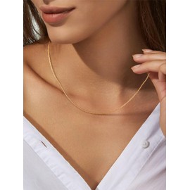 Silvora 18 Inch Sterling Silver Chain Necklace 1.1mm Thin Silver Chain for Women,Gold Chain Necklace Woman Hypoallergenic Necklace Chain