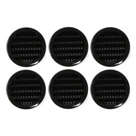 2.5" Round Plastic Louver Soffit Air Vent Reptile Screen Grille Cover (6, Black)