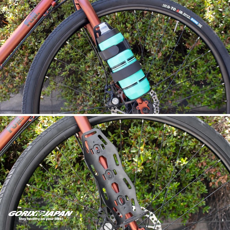 GORIX Bike Front Fork Cage Mount Bottle Holder Cargo Cage