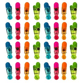Set of 96 Black Duck Brand All Purpose Magnetic Clips Colorful Bag Clips, Chip Clips Assorted Colors Comfort Grip (96)