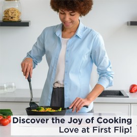 Deiss LUX Kitchen Grill Spatula Stainless Steel Heavy Duty Slotted Turner - 14.4" Metal Spatula for Cooking, Grilling Spatula, Easy Grip Handle, Slotted Design, Easy to Clean