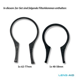 Lens-Aid Filter clamp set for easy removal of lens round filters - filter pliers or filter wrench for camera lens