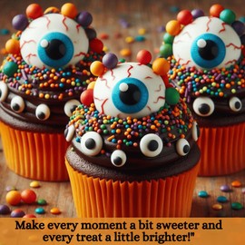 Confect Mix Orange, White & Black Disco Balls & Jimmies | Candy Eyes Sprinkles | Scary Sprinkles | Mischievous Masquerade Sprinkles - 3.5oz