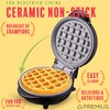 PREMIUS Ceramic Nonstick Mini Snack Waffle Maker, 4” Mold, Quick